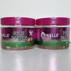 Mielle Rice Water & Aloe Vera Gel 2, 5 oz containers For Braids Smoothing Edges